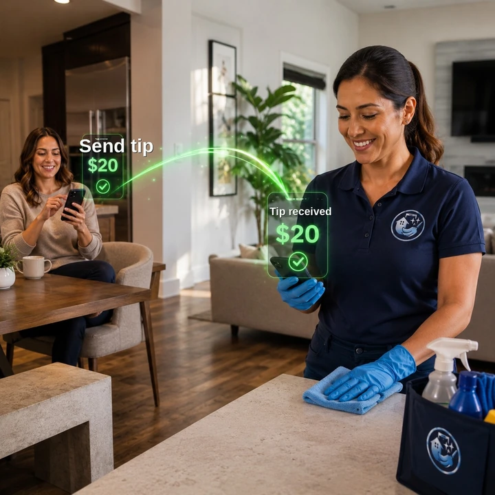 Partner receives 100% of their tip from the INGClean app